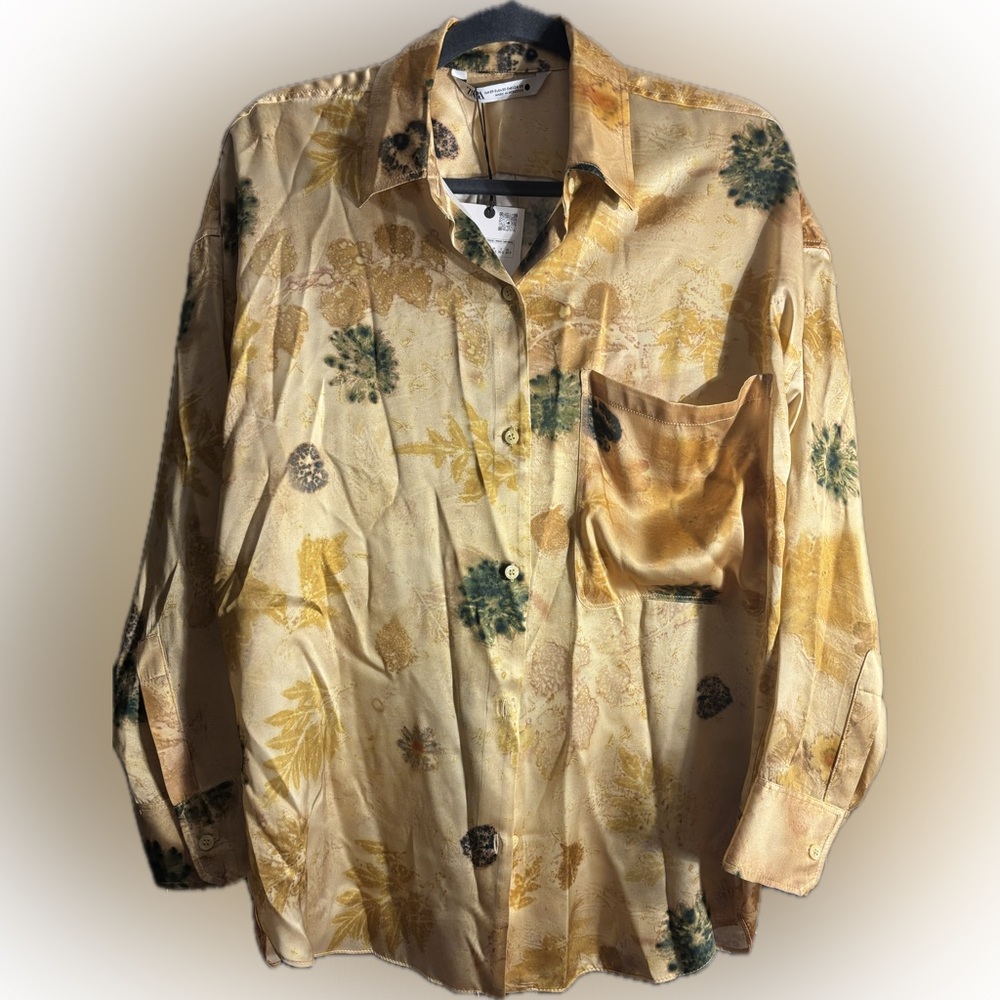 NWT - Zara - Silky Yellow Blouse (XS-S)